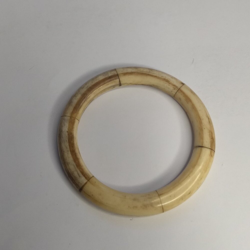 Beige Cream Heavy Bangle Bracelet Minimalist Quiet Luxury Classic Modern